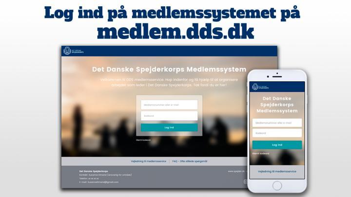 Billede af hjemmeside og telefon med medlemsservice